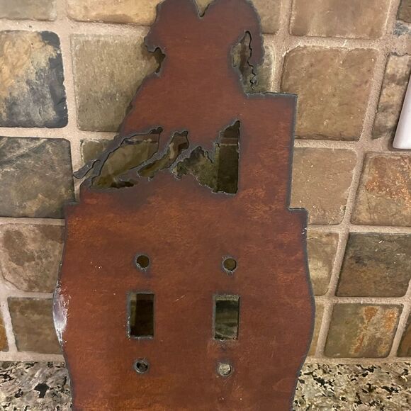 Metal Art Cowboy Double Light Switch Plate - Picture 10 of 16